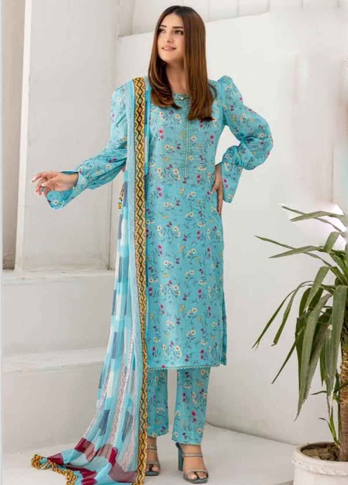 Silk Suit Party Wear Suits Design For Ladies Printed Silk Piece