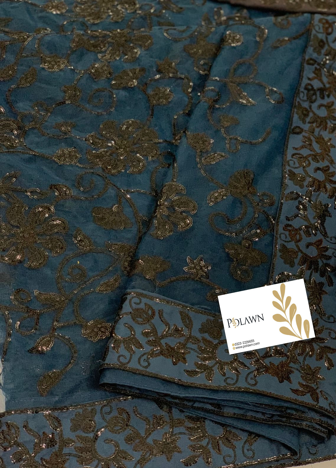 Embroidered Unstitched Saree AJCC-D08-23-Party Wear