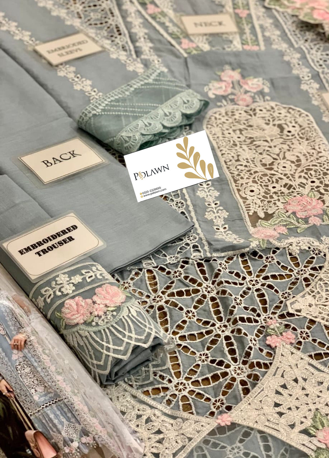 Embroidered Lawn 3 Piece Unstitched Suit MBL-EL-23-10 Summer Collection