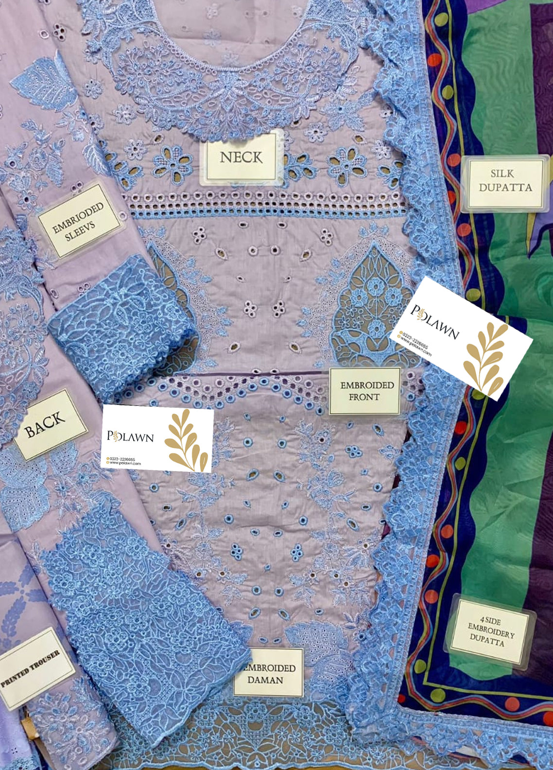 Embroidered Lawn 3 Piece Unstitched Suit ML-D02-CIAO COUTURE-24 - Summer Collection