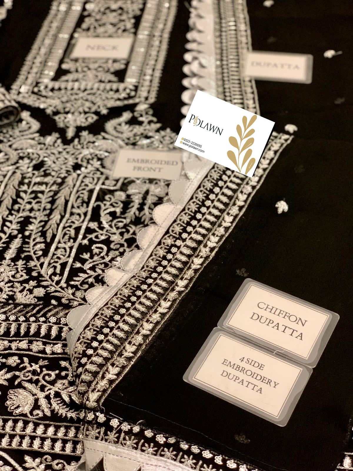 Embroidered Chiffon 3 Piece Unstitched Suit AJJMC-D21-23 -Party Wear