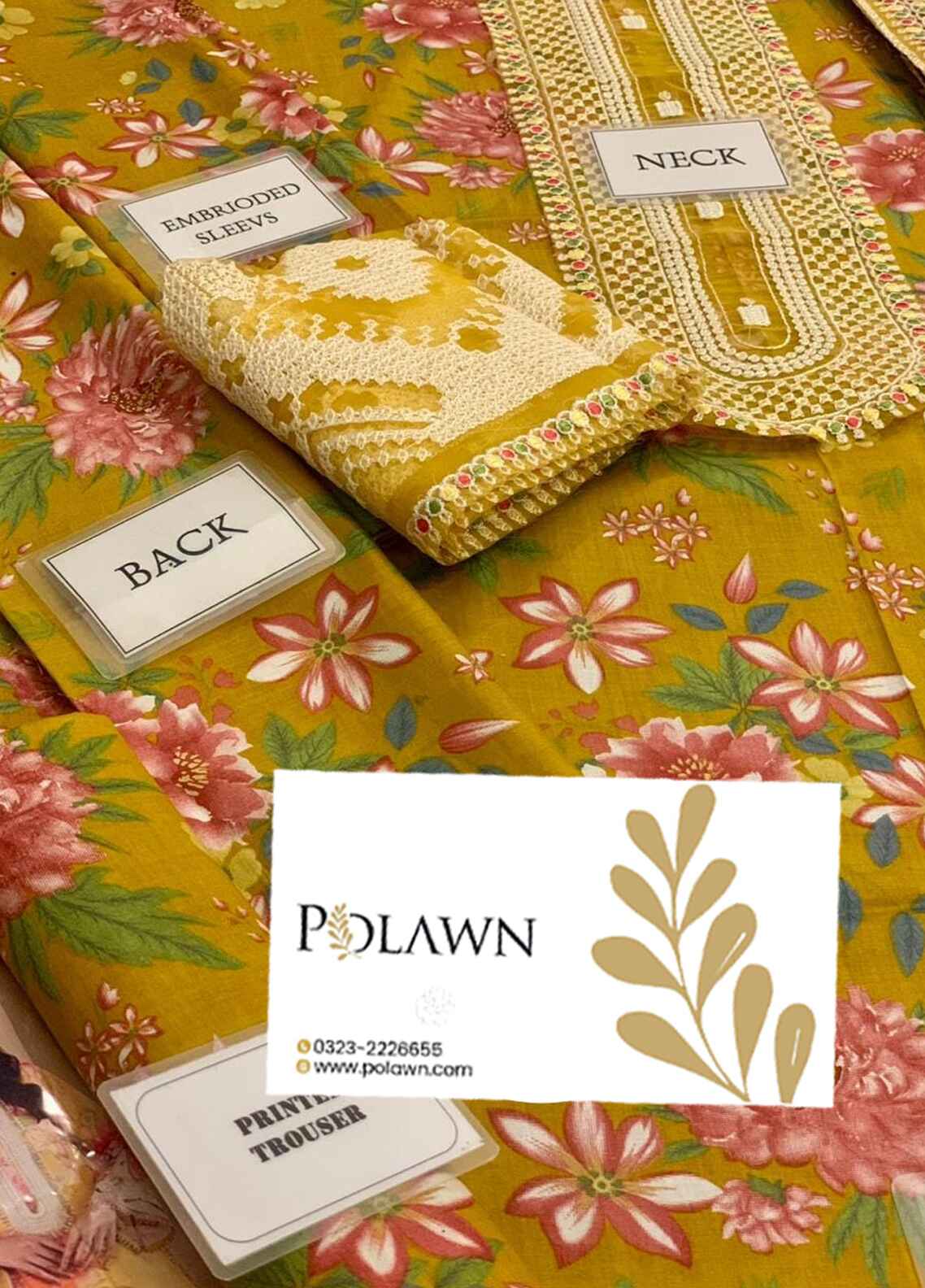 Embroidered Lawn 3 Piece Unstitched Suit BL-UF-509 - Summer Collection