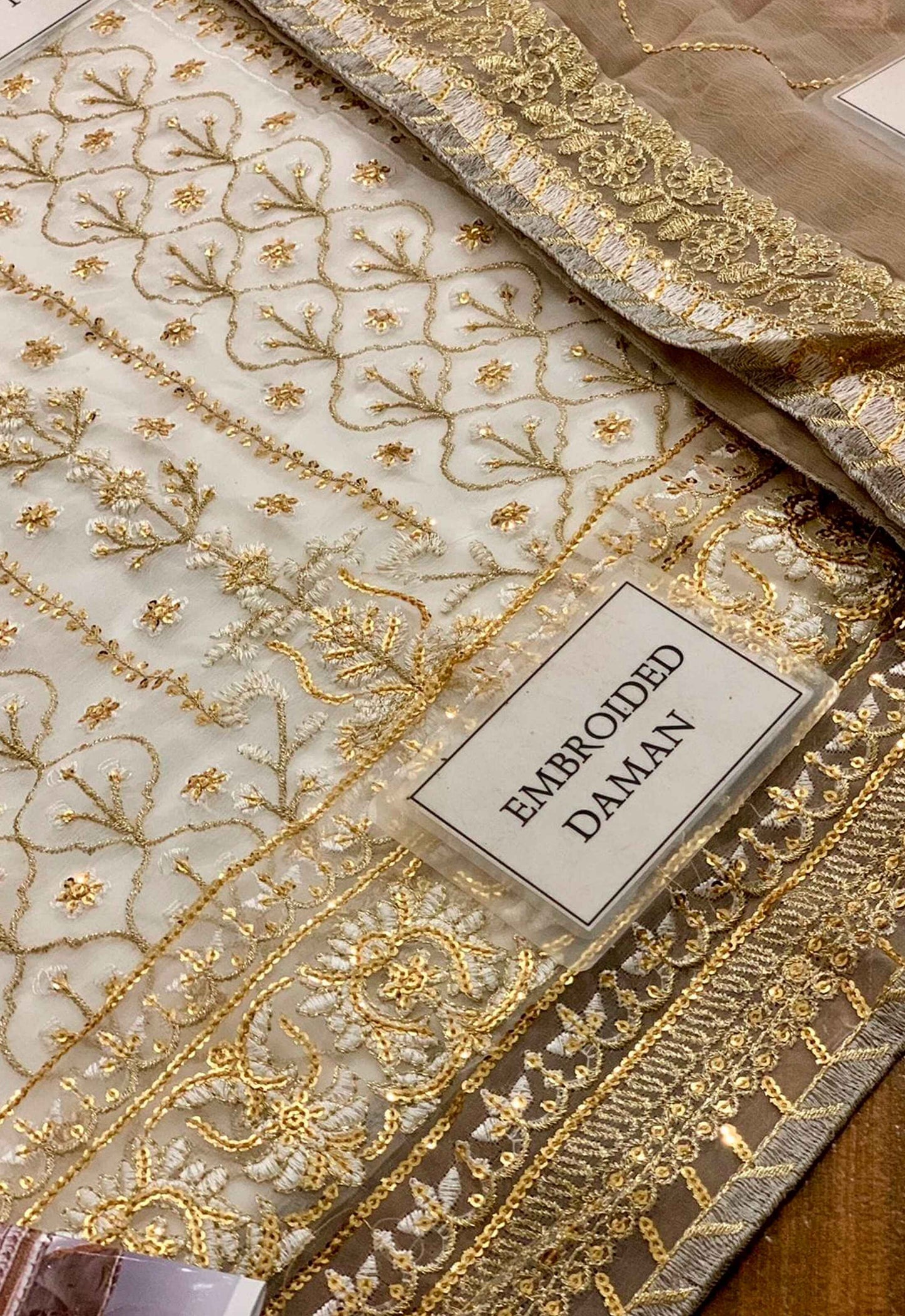 Embroidered Chiffon 3 Piece Unstitched Suit AJCF-D17-25 - Party Wear