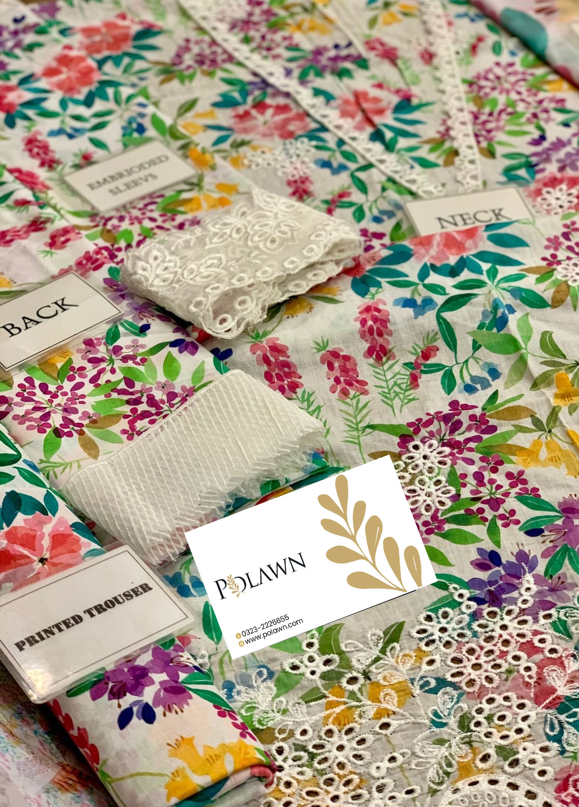 Embroidered Lawn 3 Piece Unstitched Suit AL-VANILLA-24 - Summer Collection