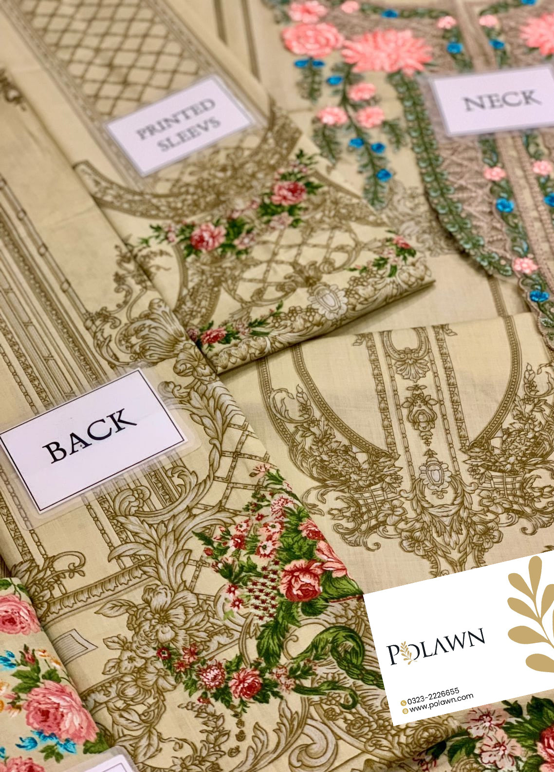 Embroidered Lawn 3 Piece Unstitched Suit MBL-MPT-2104-A-24 - Summer Collection