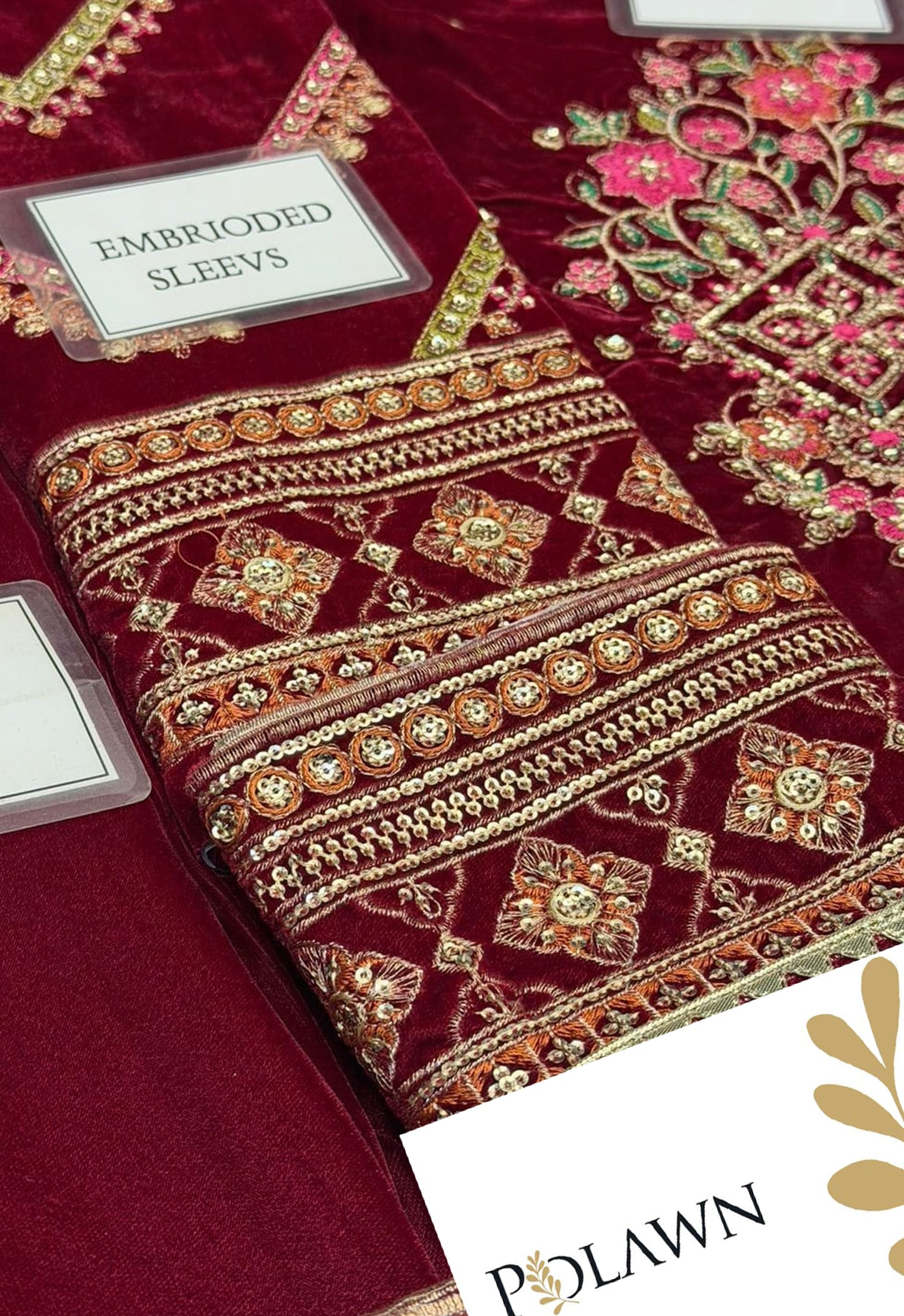 Embroidered Unstitched 3 Piece Velvet Suit ACV-VT-12 - Party Wear