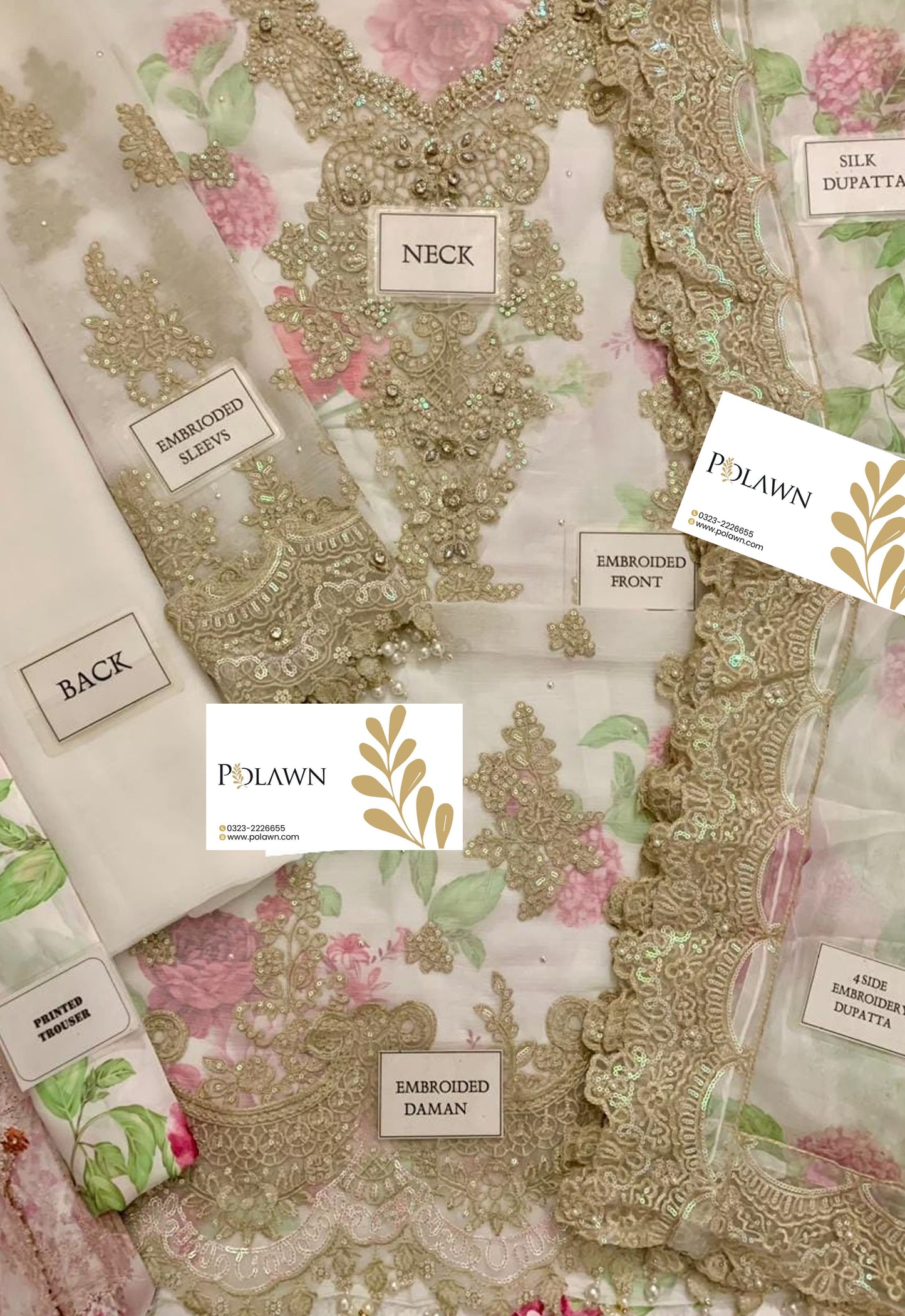 Embroidered Chiffon 3 Piece Unstitched Suit MBC-MPC-25-101 - Party Wear