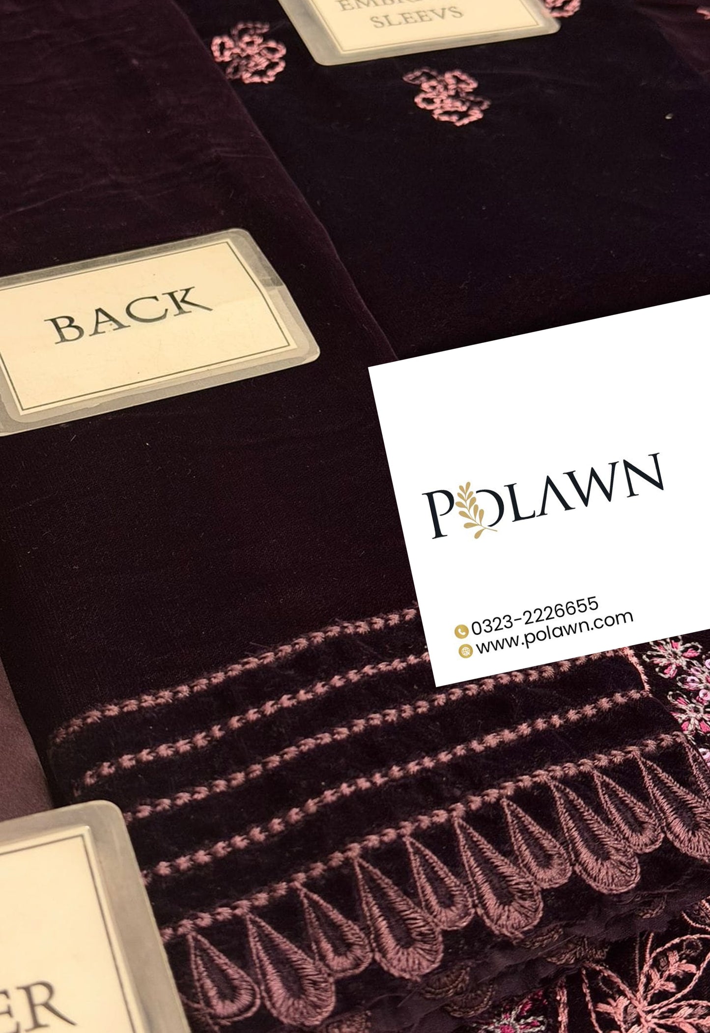 Embroidered Unstitched 3 Piece Velvet Suit NV-NE-198 - Party Wear