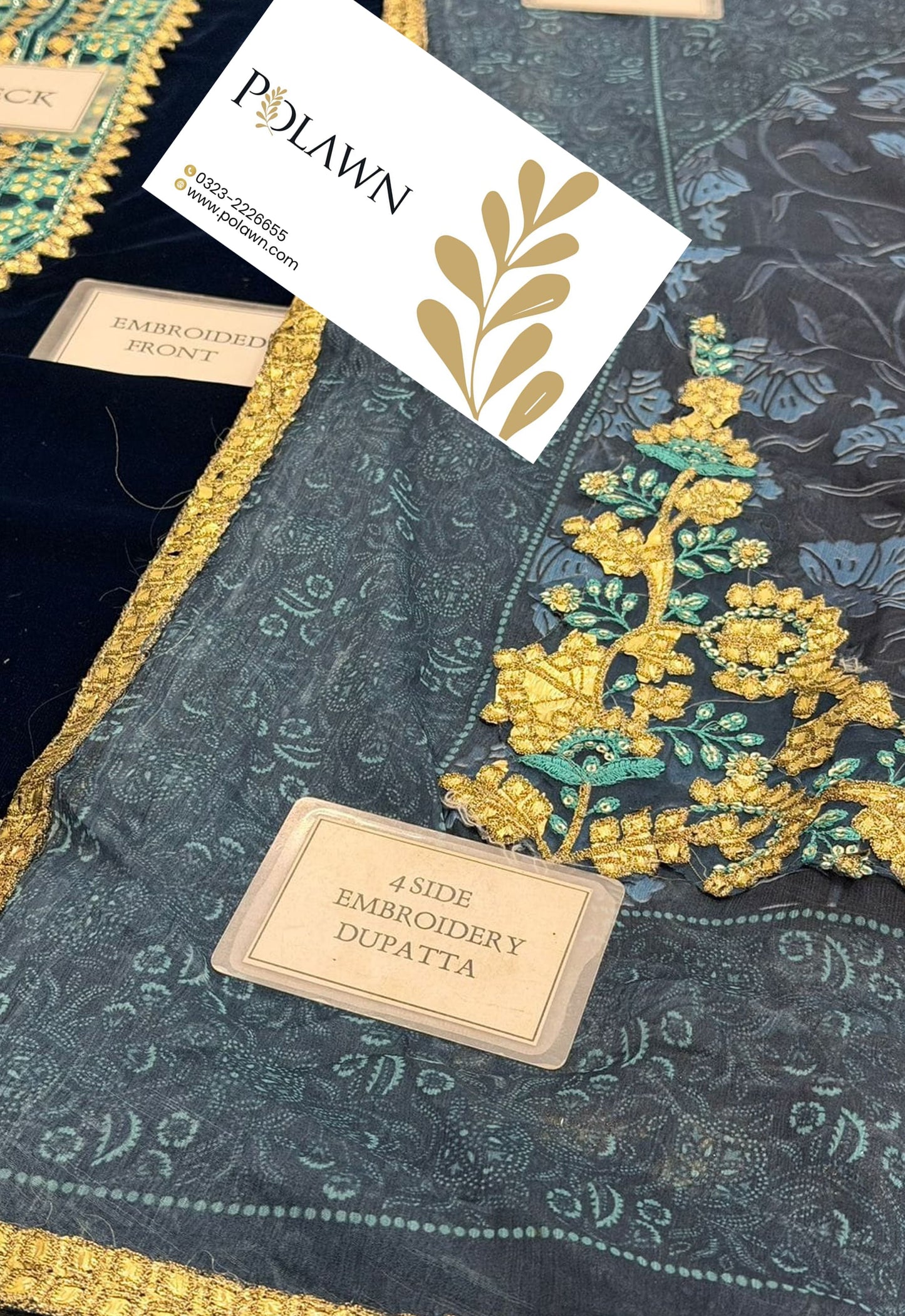 Embroidered Unstitched 3 Piece Velvet Suit IV-64-25 - Party Wear