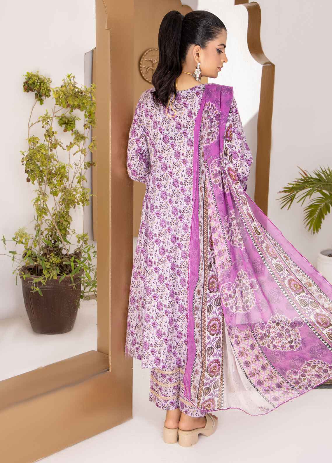 Naina By Polawn Embroidered Stitched 3 Piece Lawn Suit PD-24-603-B-Ready to Wear