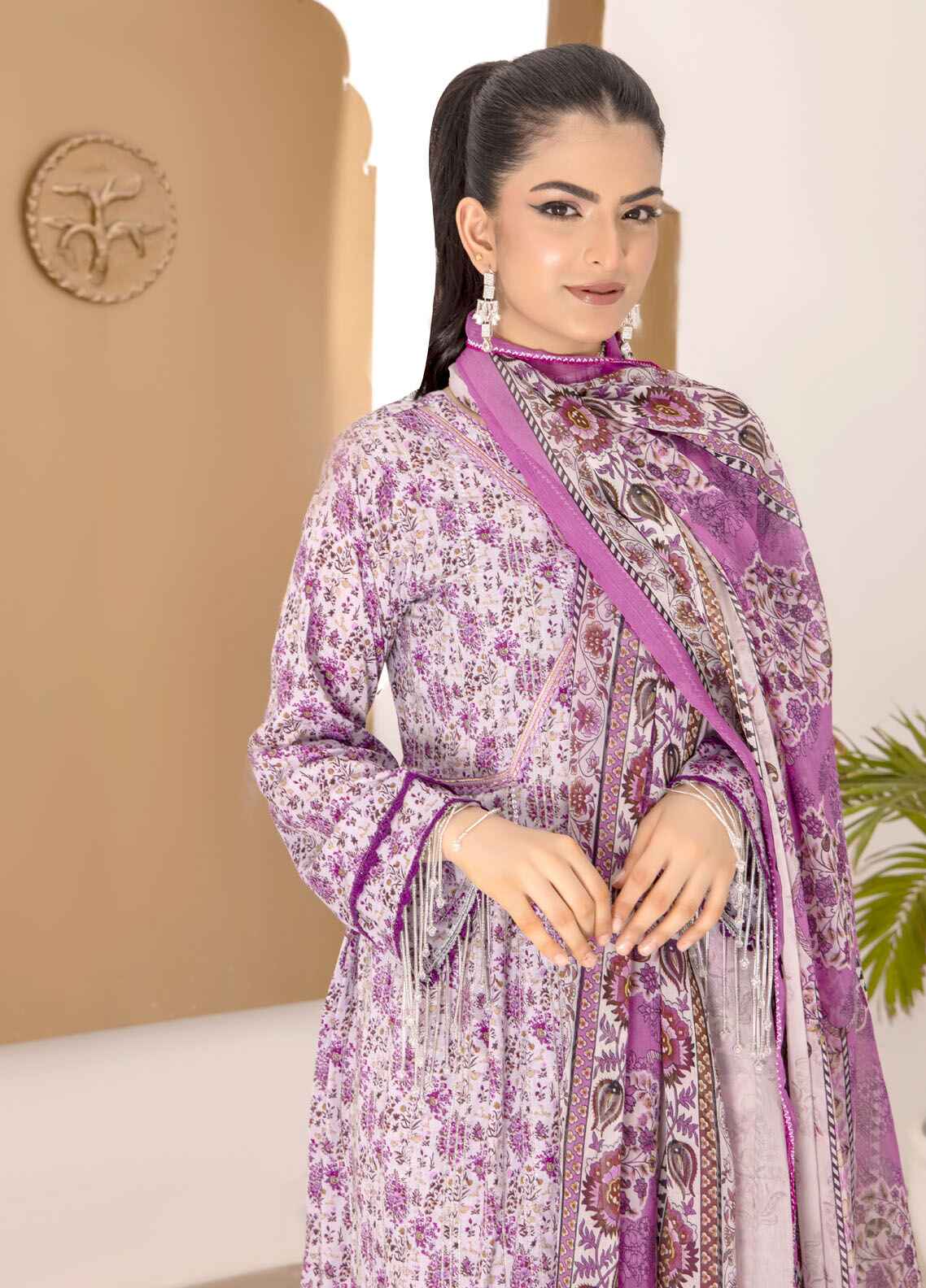 Naina By Polawn Embroidered Stitched 3 Piece Lawn Suit PD-24-603-B-Ready to Wear