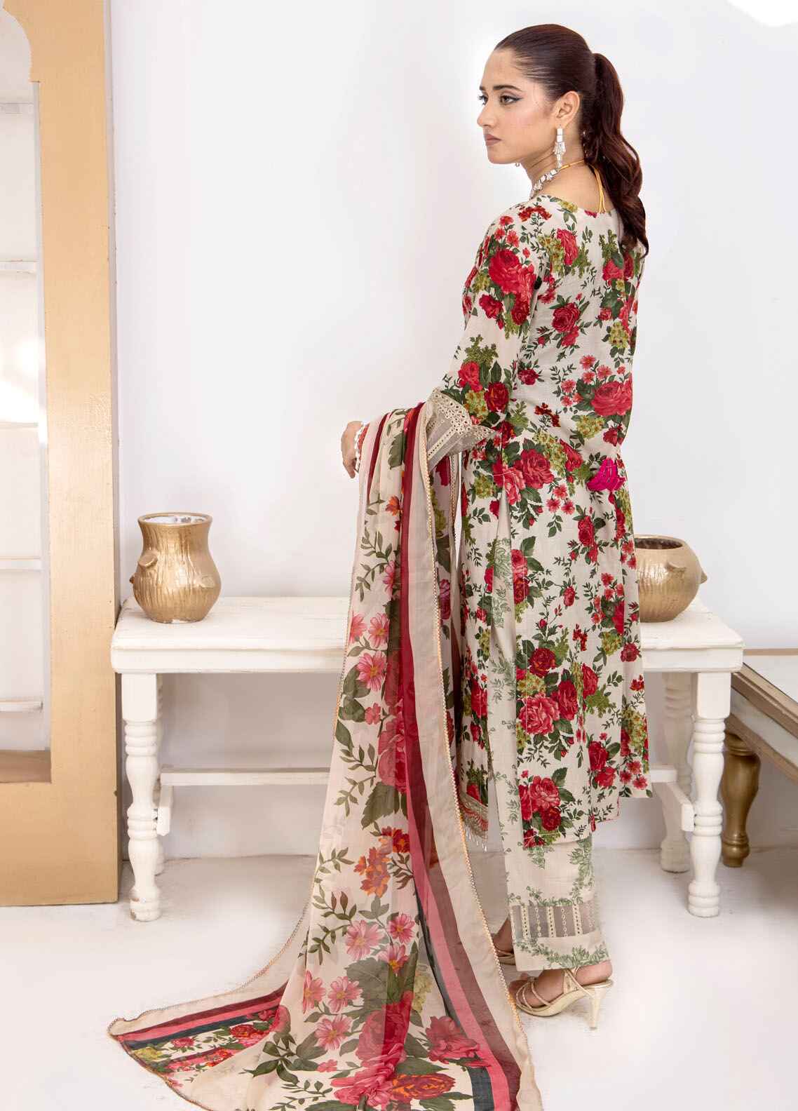 Naina By Polawn Embroidered Stitched 3 Piece Lawn Suit PD-24-605-B-Ready to Wear