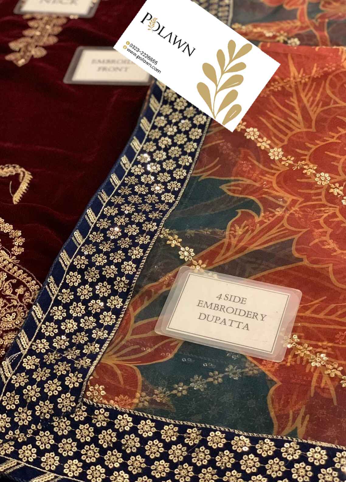 Embroidered Unstitched 3 Piece Velvet Suit JV-VF-2038 - Party Wear