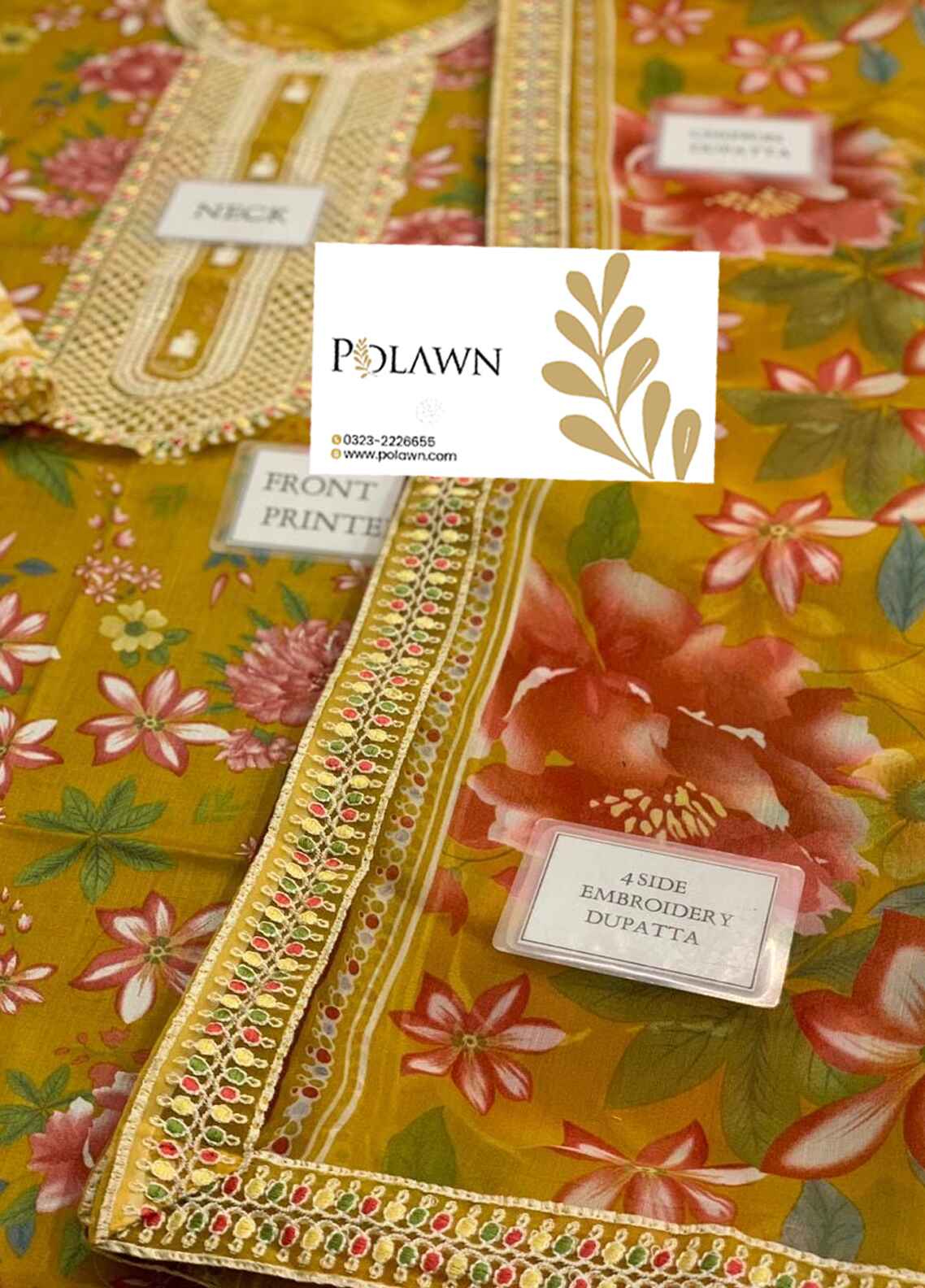 Embroidered Lawn 3 Piece Unstitched Suit BL-UF-509 - Summer Collection