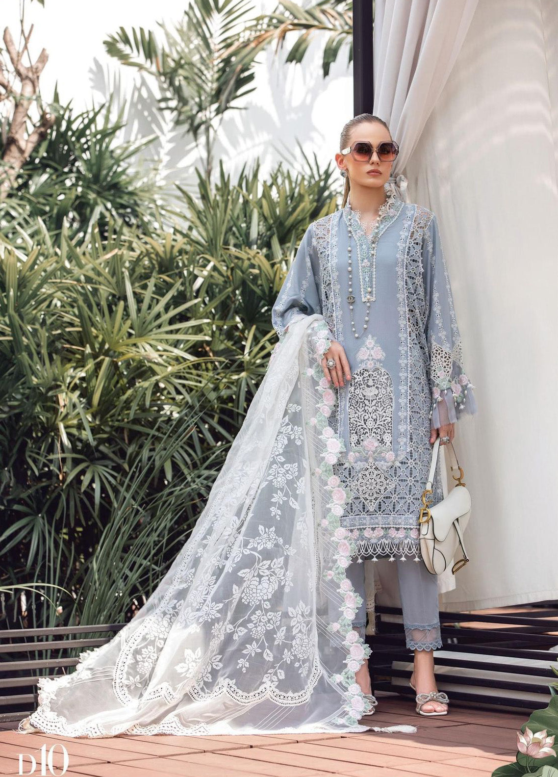 Embroidered Lawn 3 Piece Unstitched Suit MBL-EL-23-10 Summer Collection