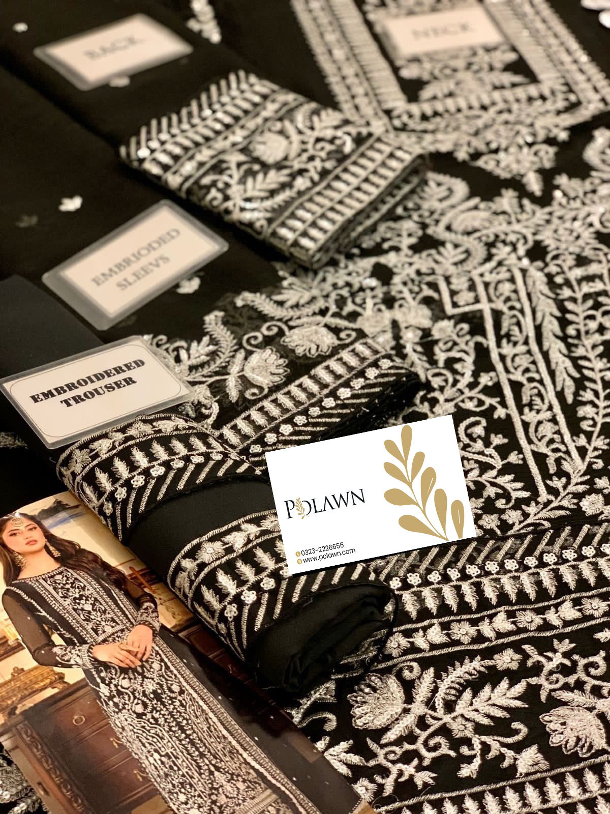 Embroidered Chiffon 3 Piece Unstitched Suit AJJMC-D21-23 -Party Wear