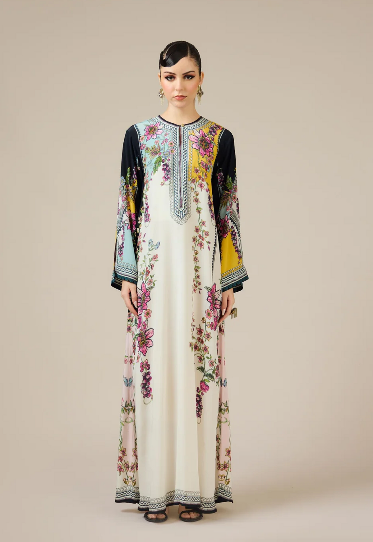 Embroidered Kaftaan Charmeuse Silk 2 Piece Unstitched Suit MFYG-SYMPHONY - Party Wear