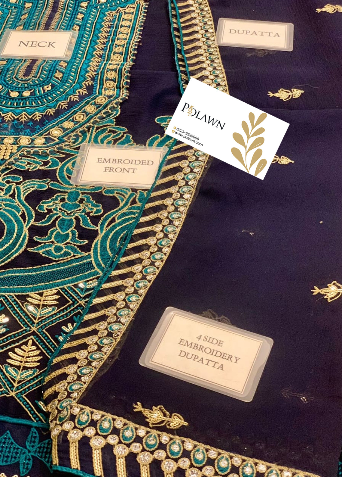 Embroidered Chiffon 3 Piece Unstitched Suit AJRNC-D10- 23-Party Wear