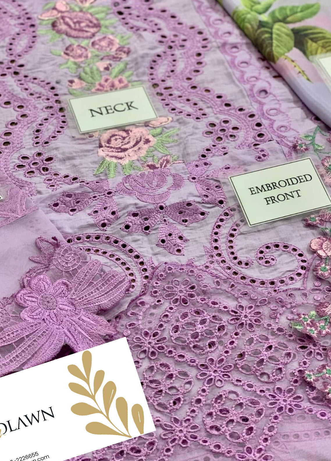 Embroidered Lawn 3 Piece Unstitched Suit ANL-D07-LILAS-23 Summer Collection