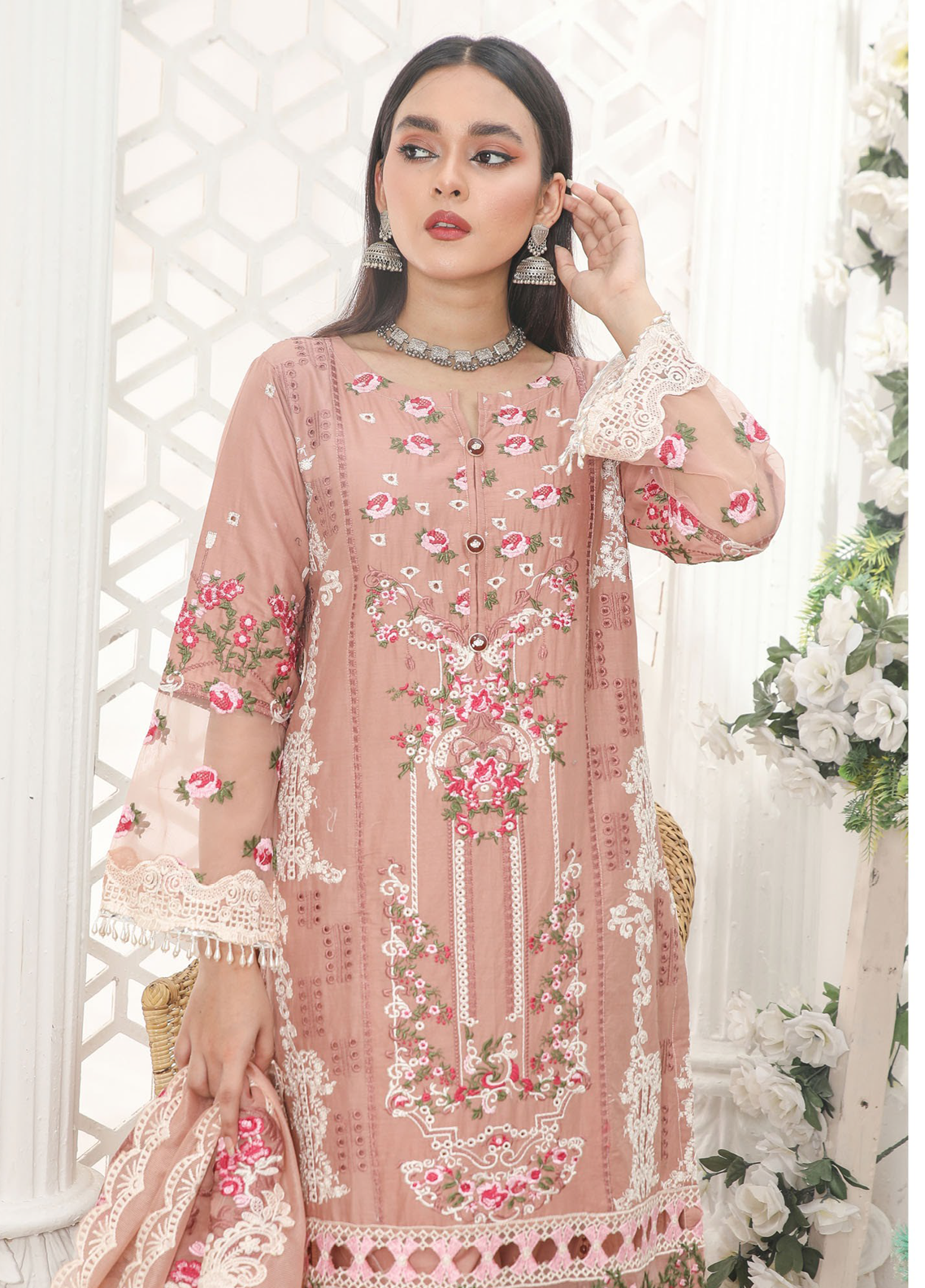 Embroidered Stitched 3 Piece Lawn Suit Design 103 Ready to Wear