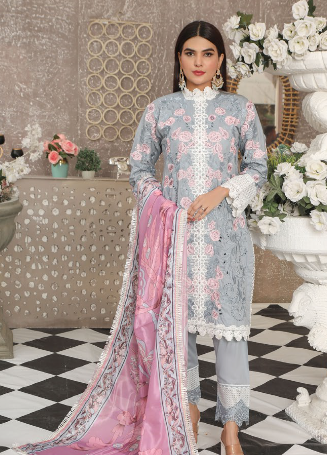 Embroidered Stitched 3 Piece Lawn Suit Design 403 Ready to Wear Polawn Embroidered Stitched 3 Piece Lawn Suit Design 403 Ready to Wear Polawn