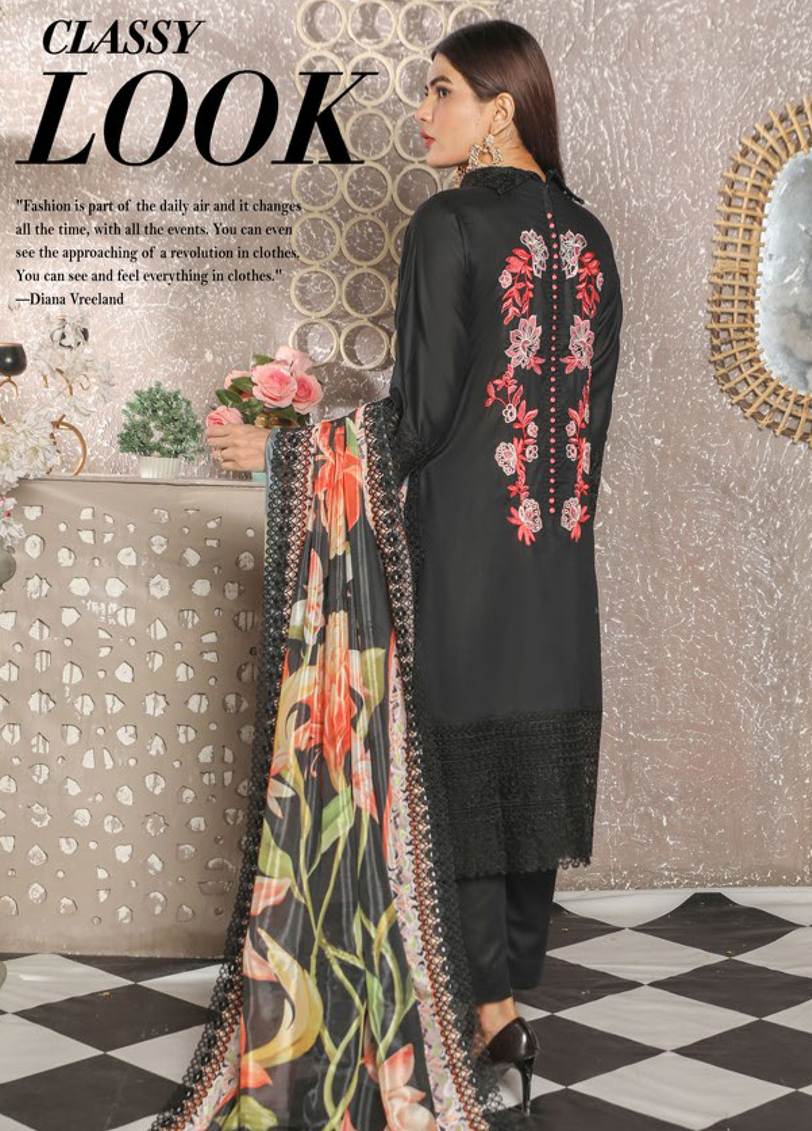 Embroidered Stitched 3 Piece Lawn Suit Design 406 Ready to Wear