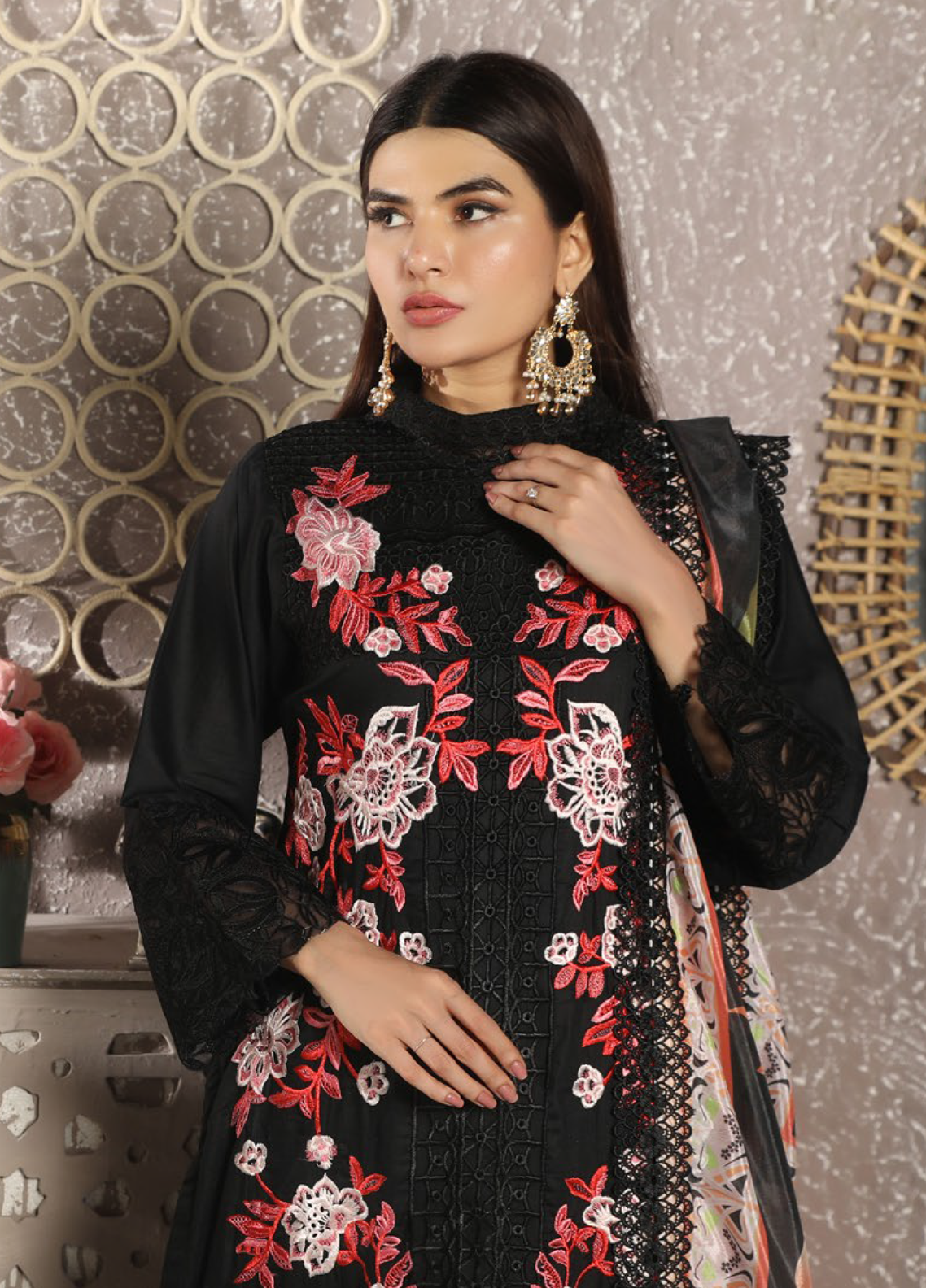 Embroidered Stitched 3 Piece Lawn Suit Design 406 Ready to Wear