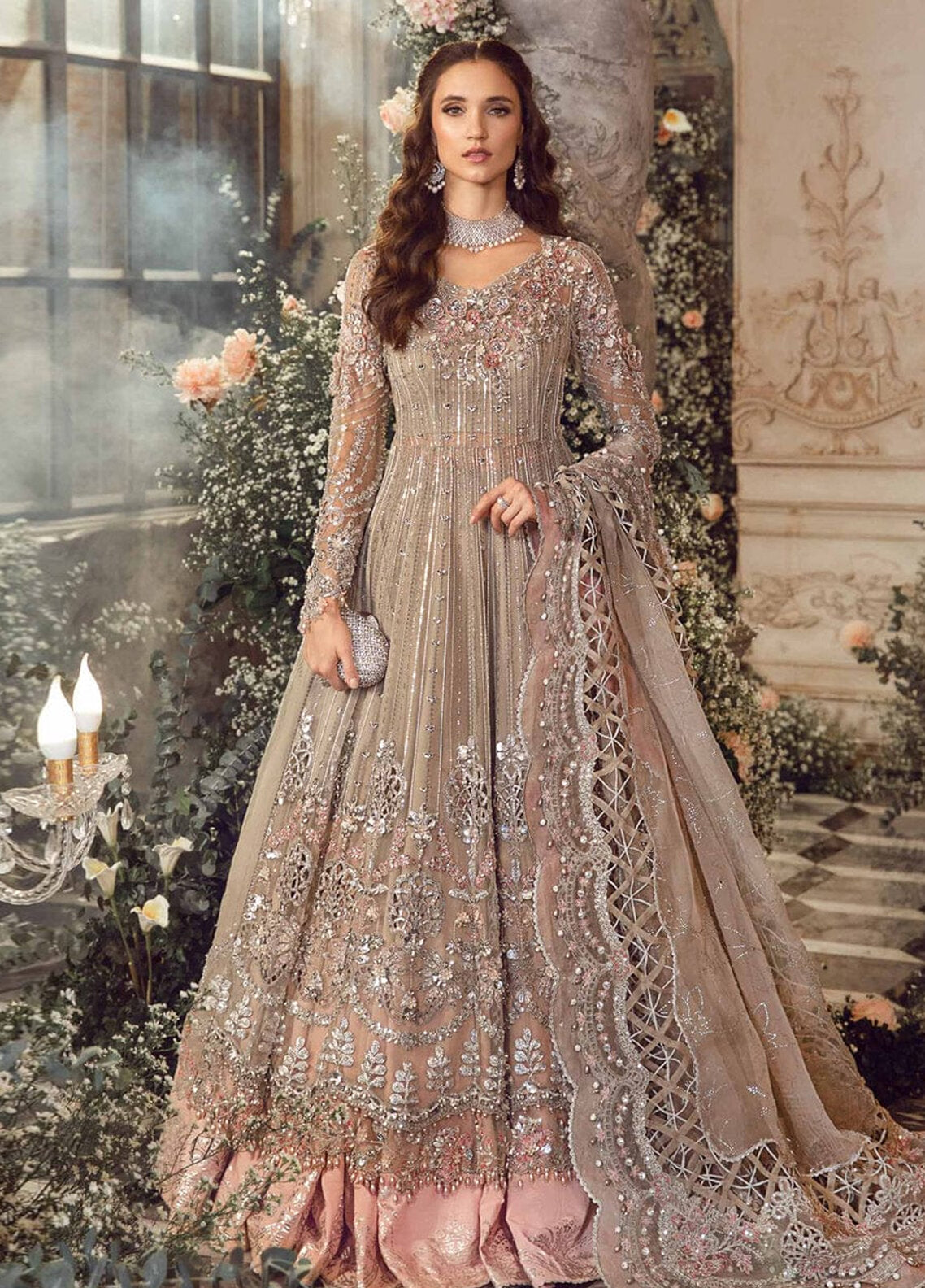 Embroidered Organza 3 Piece Unstitched Suit MBC-BD-2703-24-Party Wear Polawn Embroidered Organza 3 Piece Unstitched Suit MBC-BD-2703-24-Party Wear Polawn