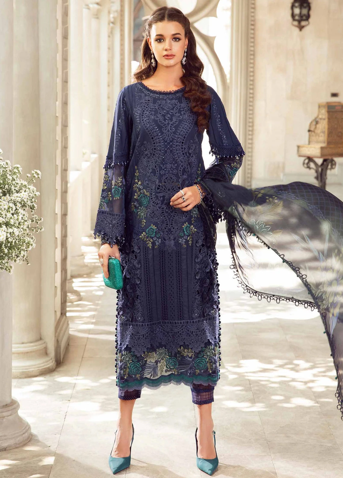 Embroidered Lawn 3 Piece Unstitched Suit MBL-EID-24-09 - Summer Collection