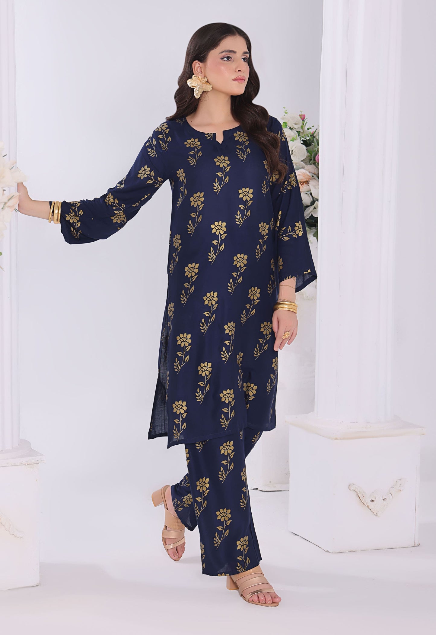Polawn Printed Stitched 2 Piece Premium Linen Suit PB-LINEN-101 - Basic Pret