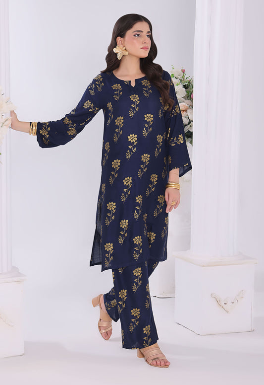 Polawn Printed Stitched 2 Piece Premium Linen Suit PB-LINEN-101 - Basic Pret