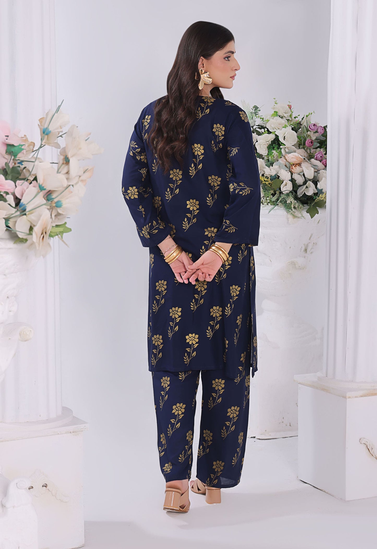 Polawn Printed Stitched 2 Piece Premium Linen Suit PB-LINEN-101 - Basic Pret