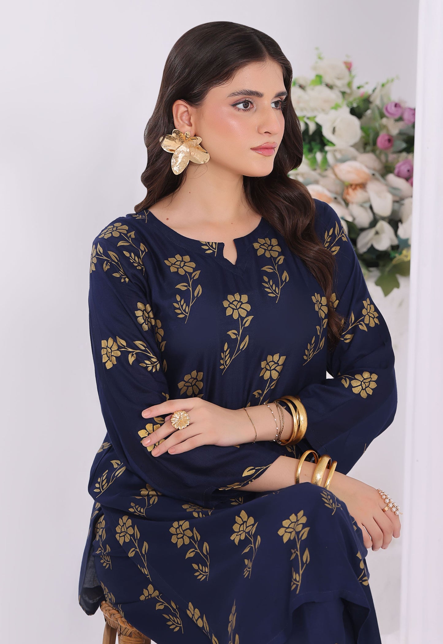 Polawn Printed Stitched 2 Piece Premium Linen Suit PB-LINEN-101 - Basic Pret