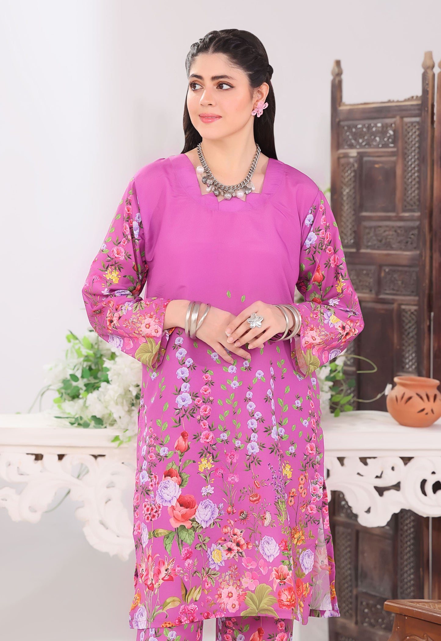 Polawn Printed Stitched 2 Piece Poly Lawn Suit PB-POLY LAWN-102-B - Basic Pret