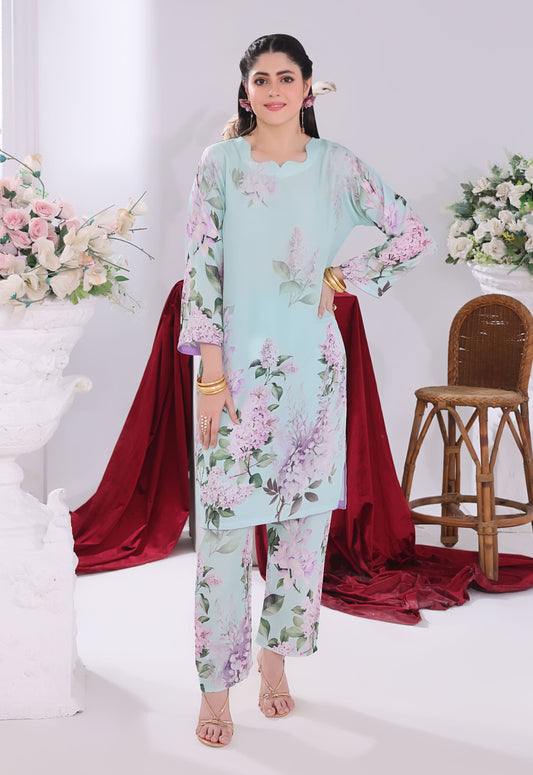 Polawn Printed Stitched 2 Piece Poly Lawn Suit PB-POLY LAWN-103-B - Basic Pret