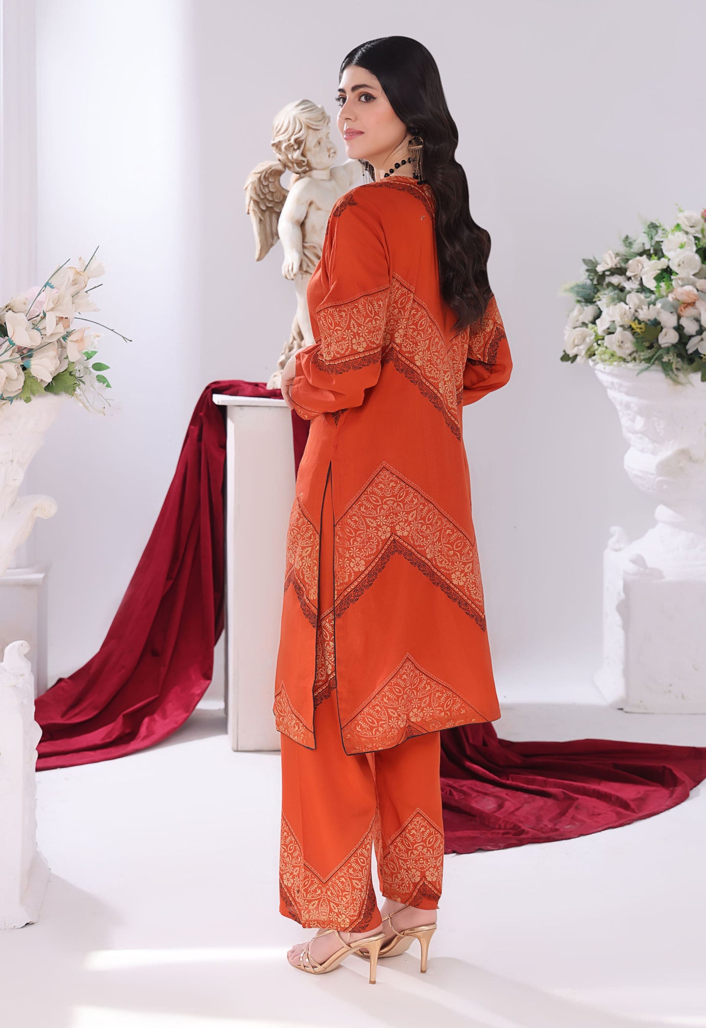 Polawn Printed Stitched 2 Piece Premium Linen Suit PB-LINEN-103 - Basic Pret