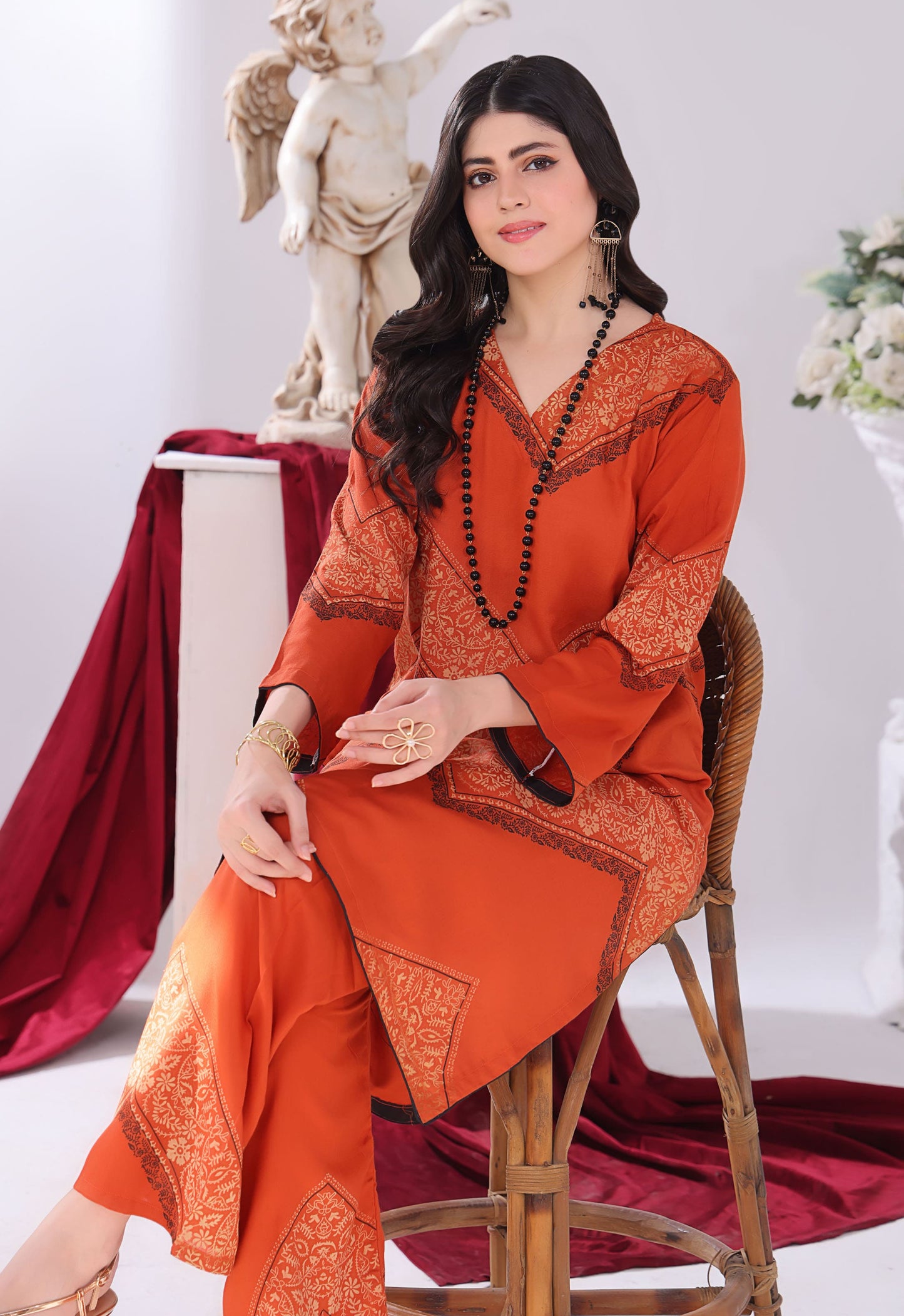 Polawn Printed Stitched 2 Piece Premium Linen Suit PB-LINEN-103 - Basic Pret