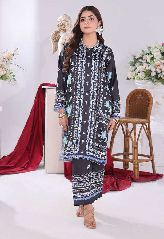 Polawn Printed Stitched 2 Piece Chamuse Silk Suit PB-CHAMUSE-104 - Basic Pret