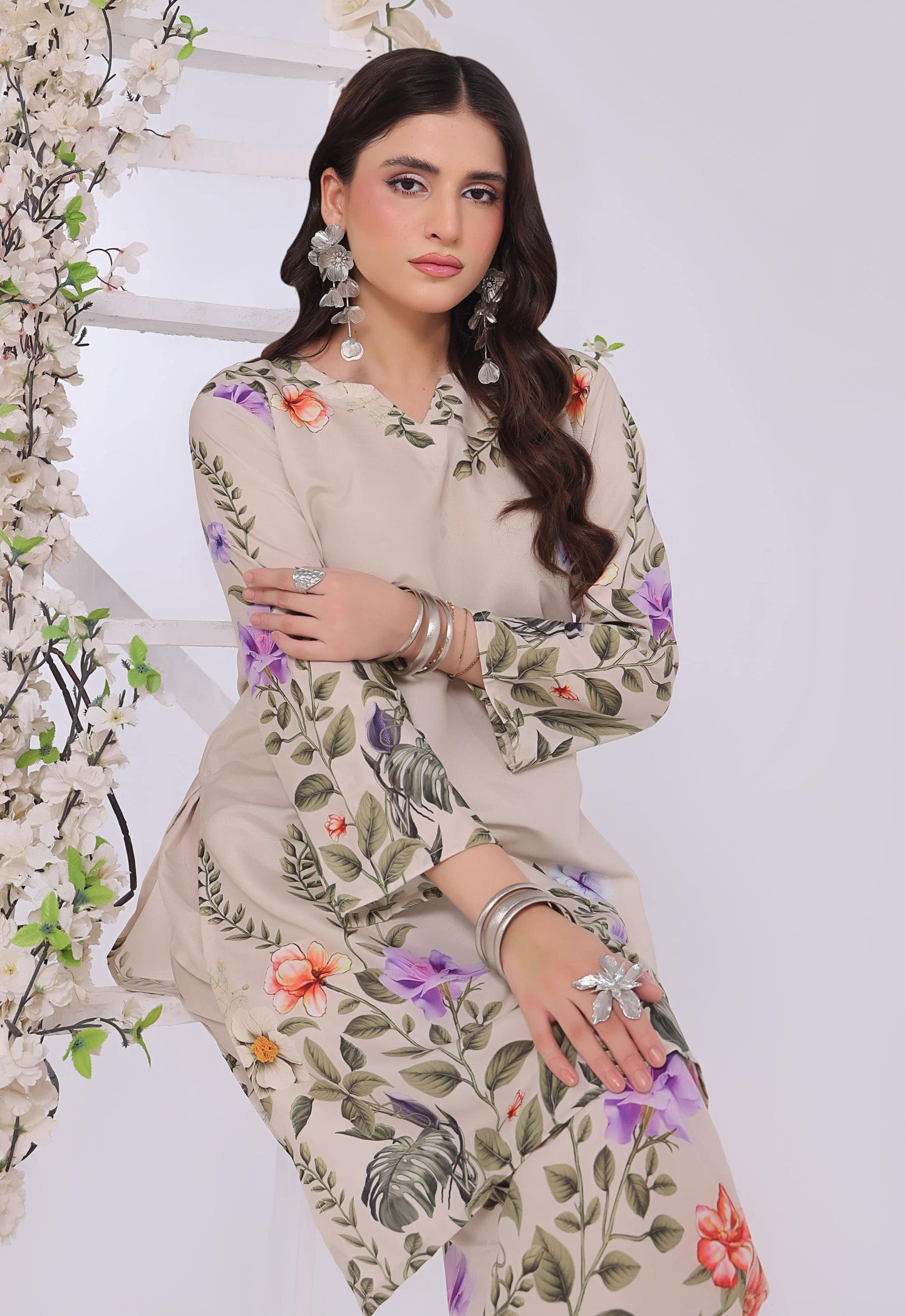 Polawn Printed Stitched 2 Piece Poly Lawn Suit PB-POLY LAWN-105-A - Basic Pret