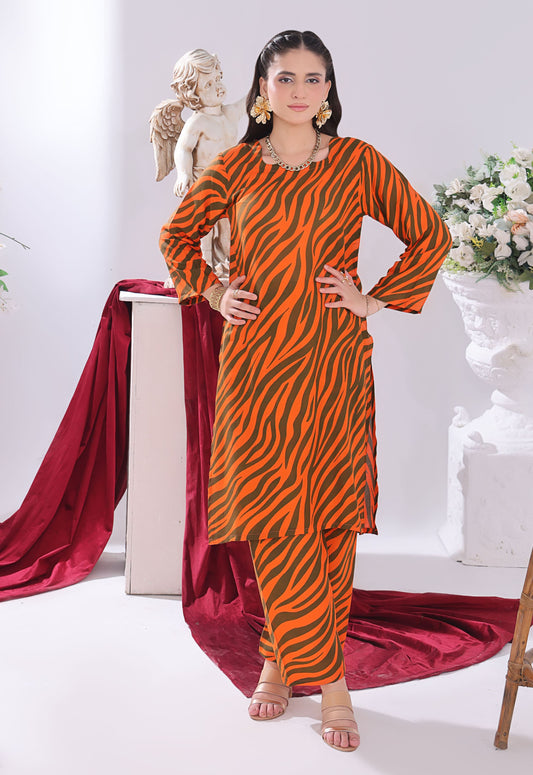 Polawn Printed Stitched 2 Piece Premium Linen Suit PB-LINEN-106-A - Basic Pret