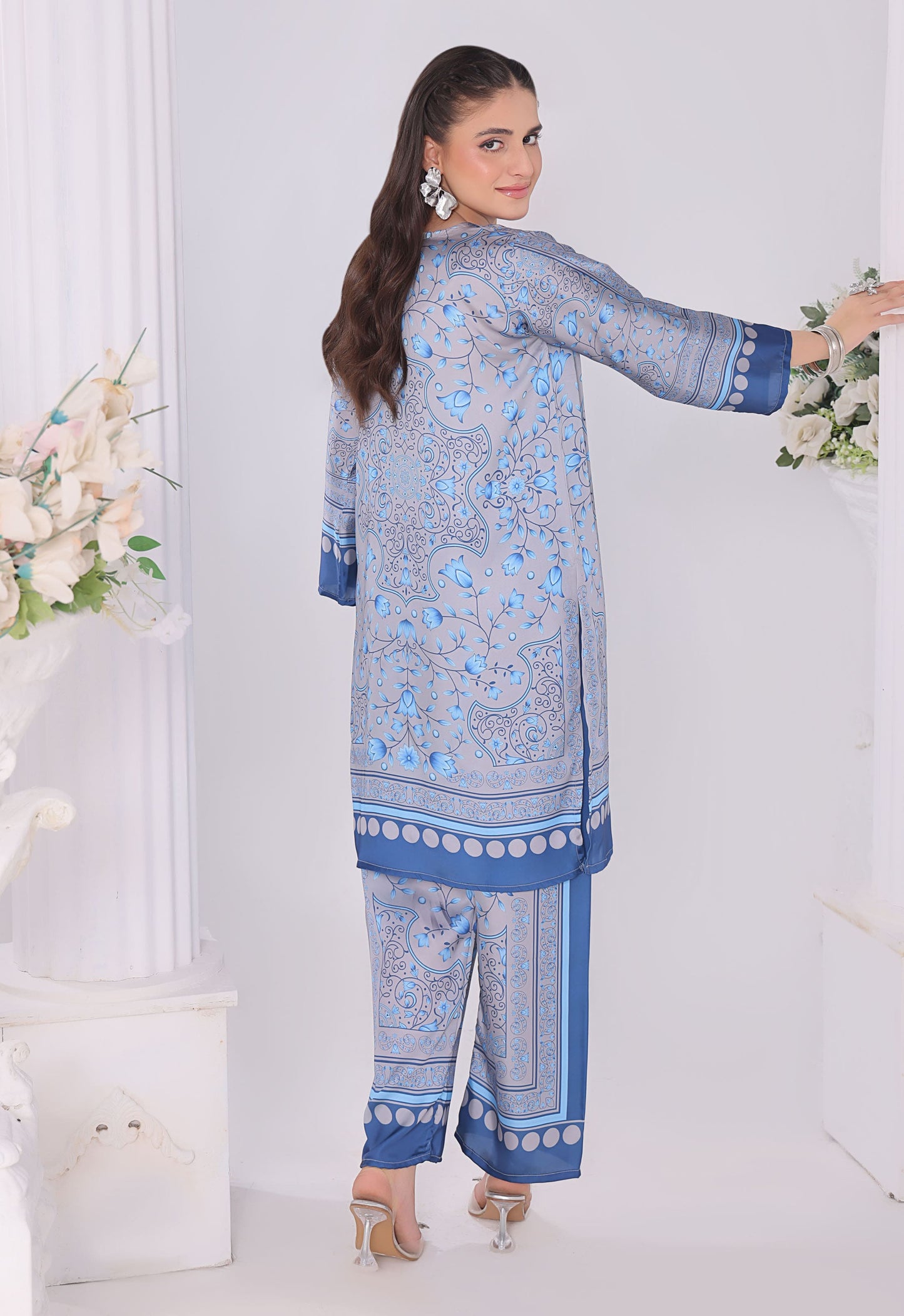 Polawn Printed Stitched 2 Piece Chamuse Silk Suit PB-CHAMUSE-108 - Basic Pret