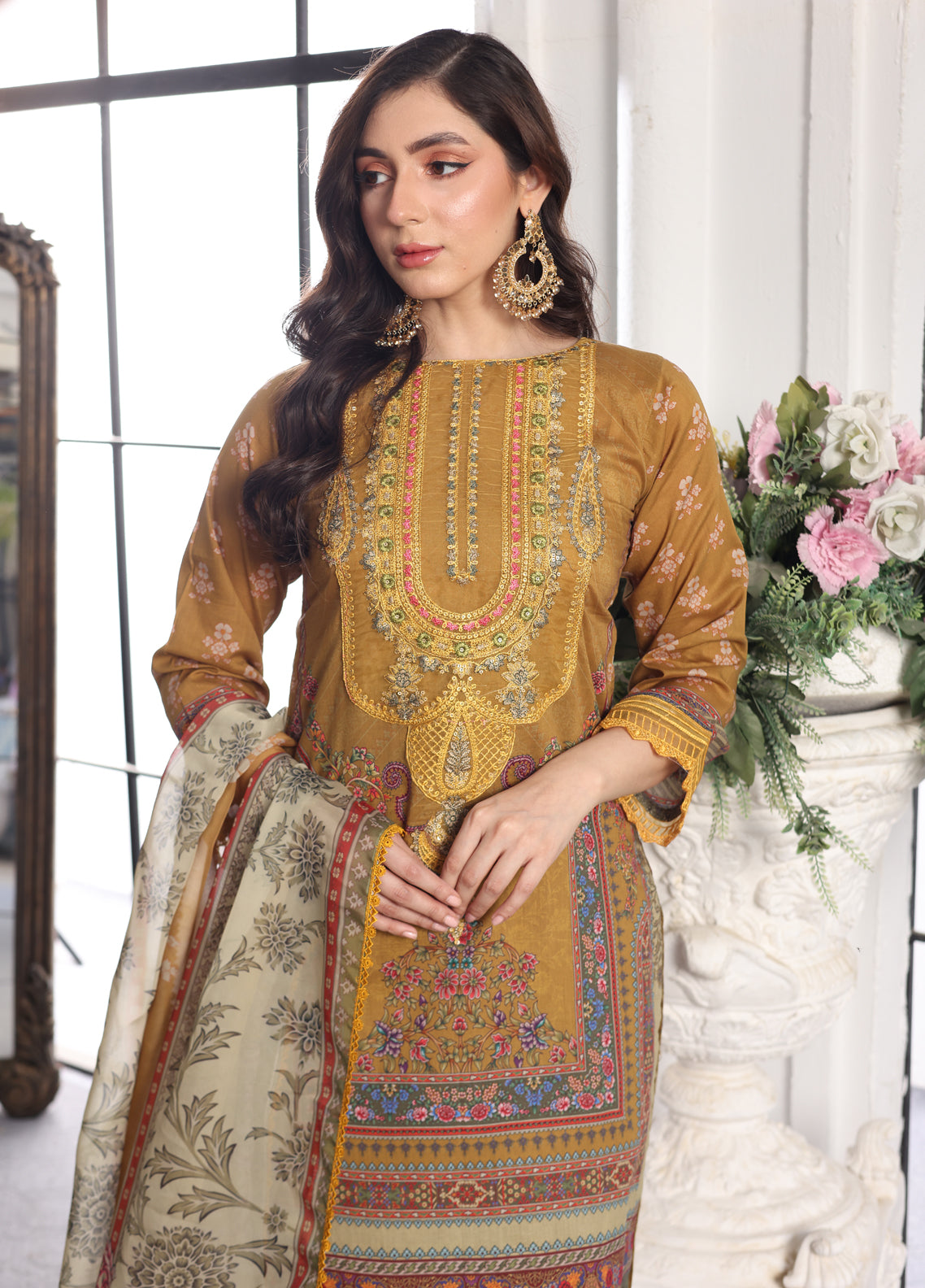 Aafreen By Polawn Embroidered Stitched 3 Piece Lawn Suit PD-24-201-B-Ready to Wear
