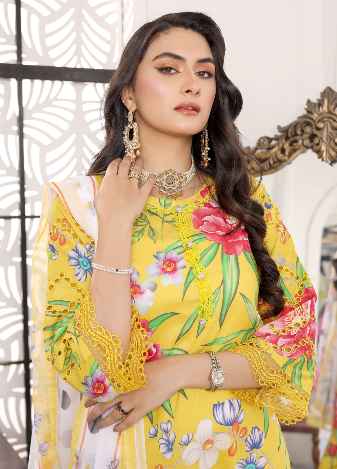 Aafreen By Polawn Embroidered Stitched 3 Piece Lawn Suit PD-24-203-A-Ready to Wear
