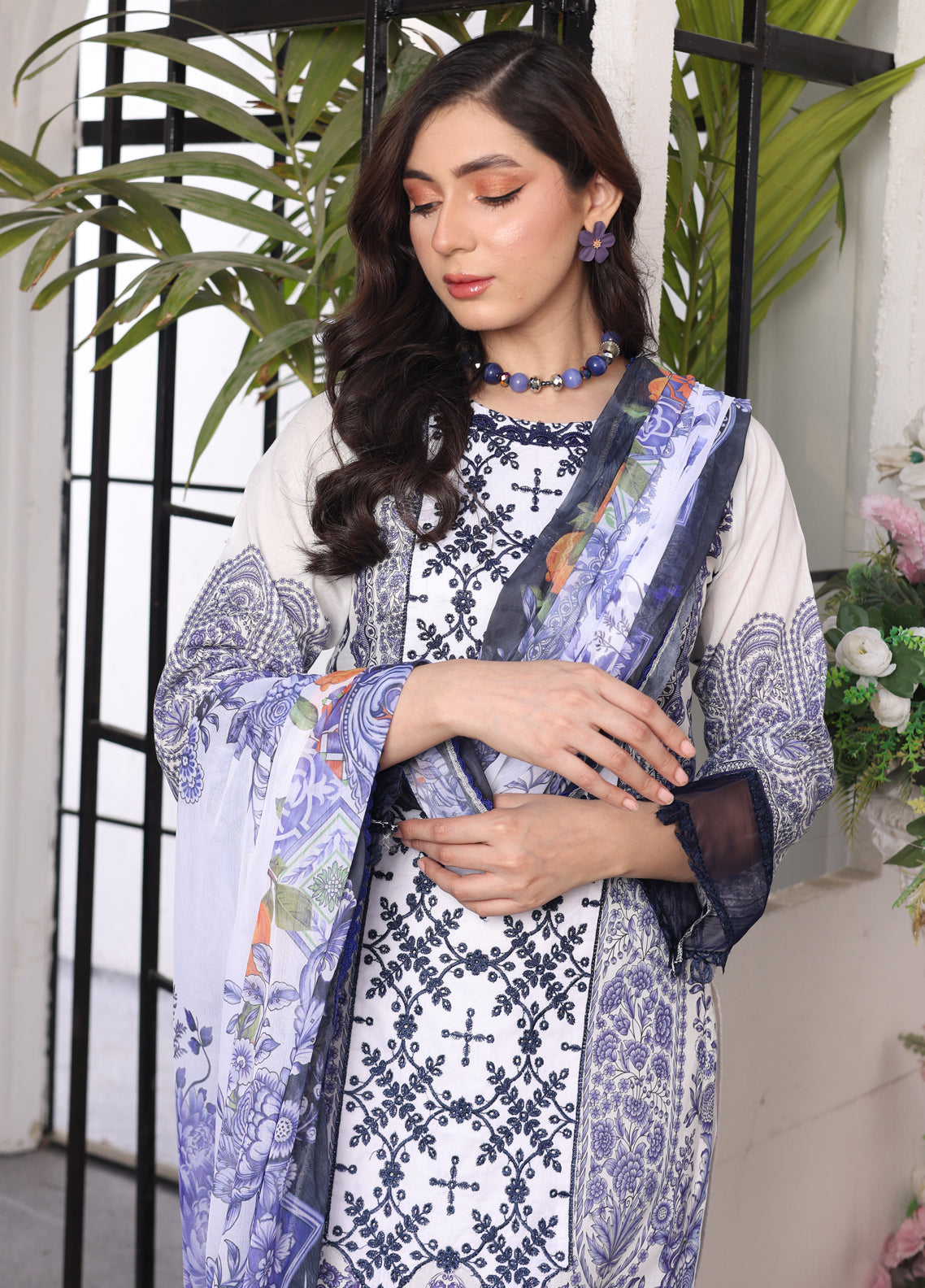 Aafreen By Polawn Embroidered Stitched 3 Piece Lawn Suit PD-24-205-Ready to Wear