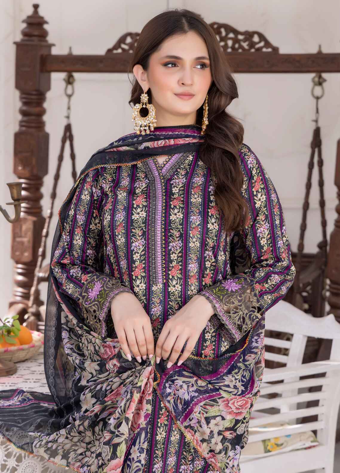 Nayab By Polawn Embroidered Stitched 3 Piece Lawn Suit PD-24-405-B-Ready to Wear