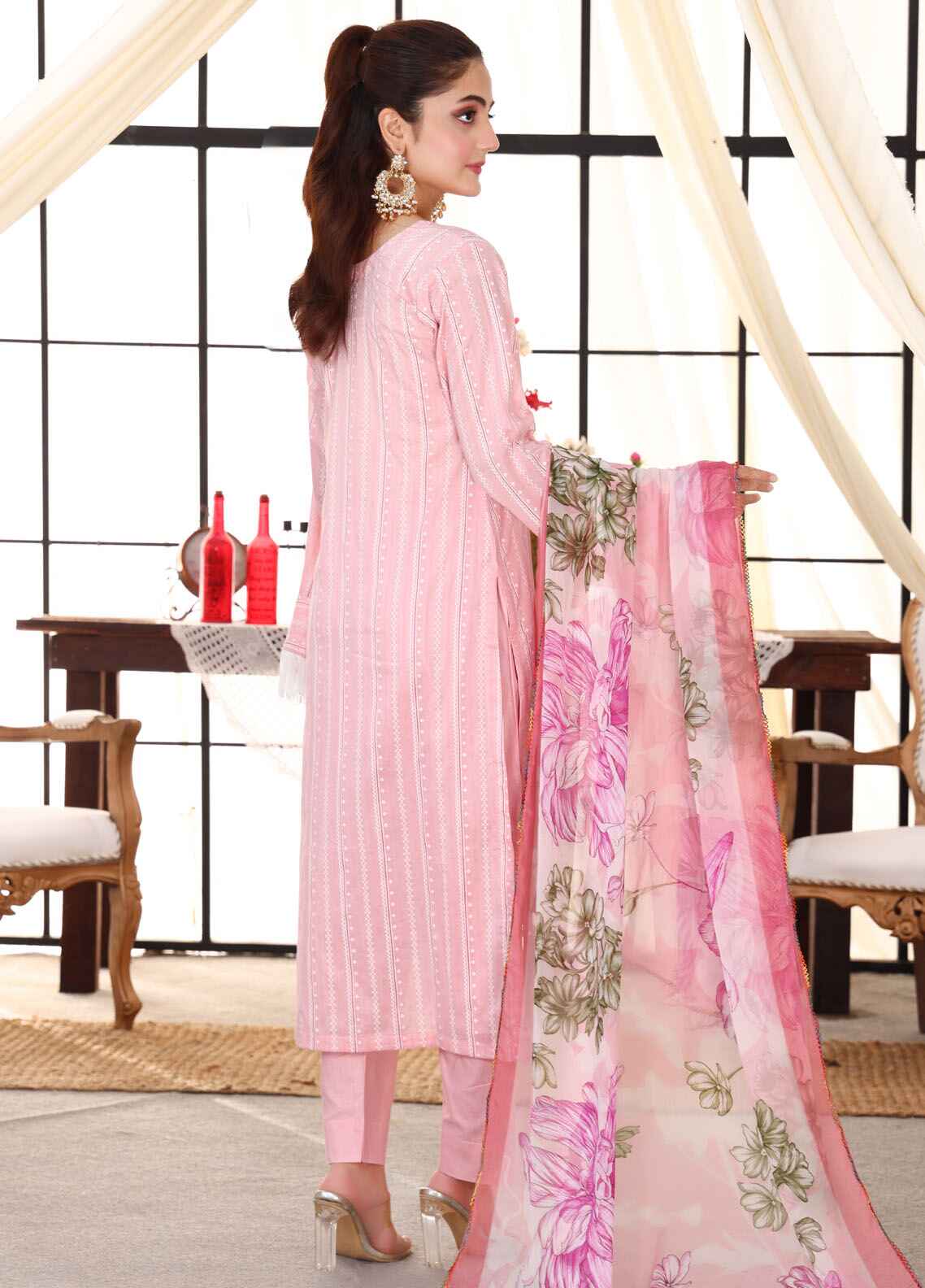 Husn By Polawn Embroidered Stitched 3 Piece Lawn Suit PD-24-503-B-Ready to Wear