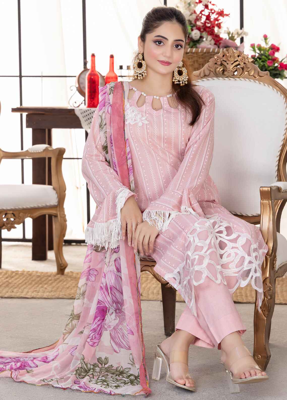 Husn By Polawn Embroidered Stitched 3 Piece Lawn Suit PD-24-503-B-Ready to Wear