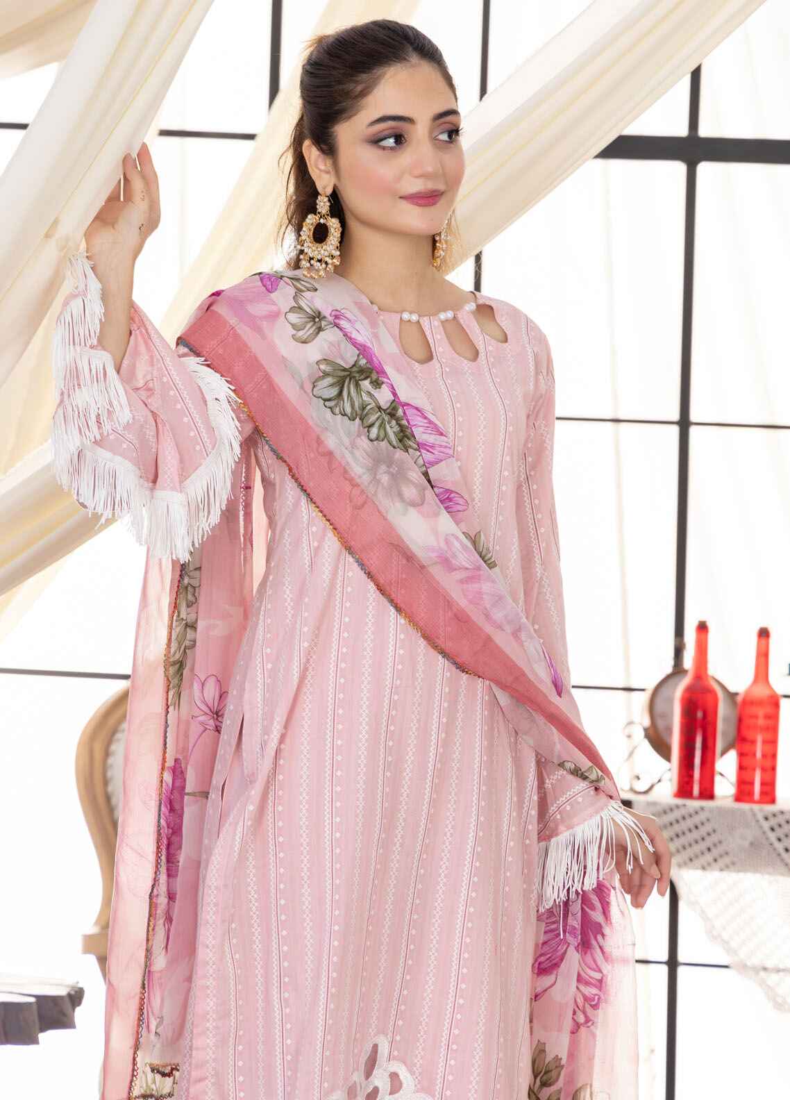 Husn By Polawn Embroidered Stitched 3 Piece Lawn Suit PD-24-503-B-Ready to Wear