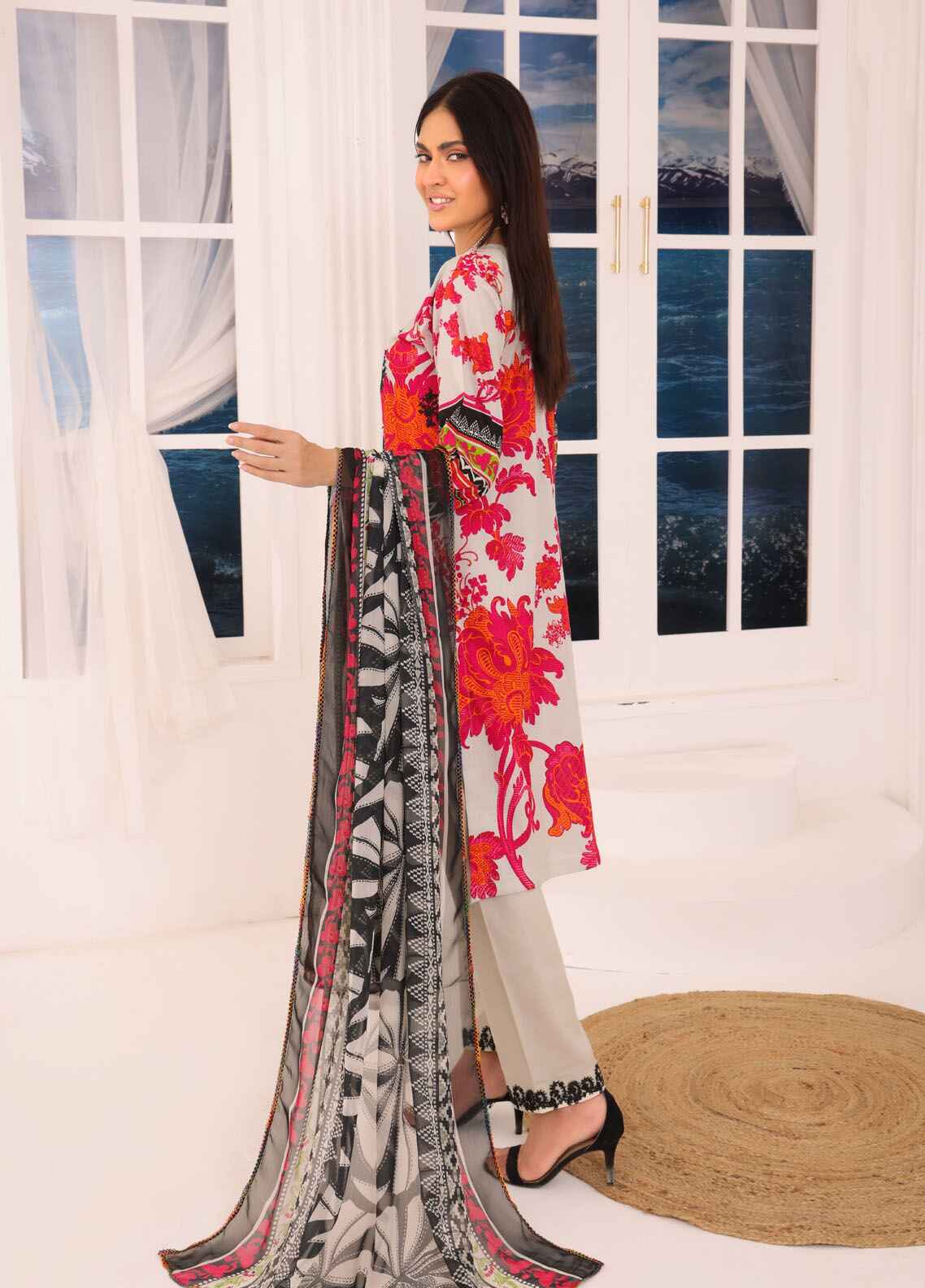 Aabroo By Polawn Printed Stitched 3 Piece Lawn Suit PD-25-101-Ready to Wear