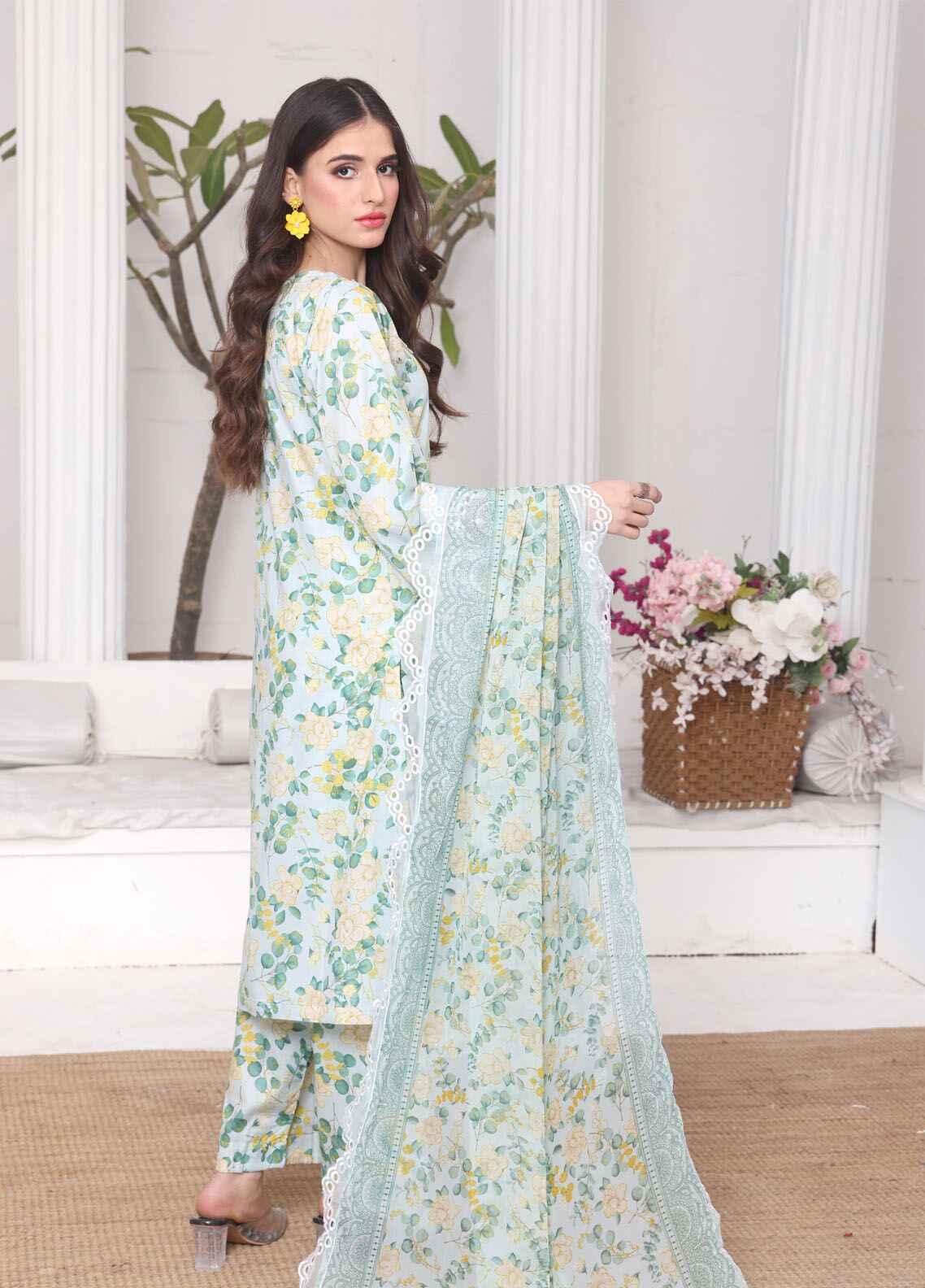 Aabroo By Polawn Printed Stitched 3 Piece Lawn Suit PD-25-103-Ready to Wear